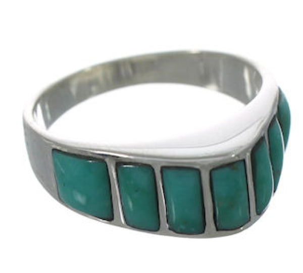 Southwest Sterling Silver Turquoise Ring Size 8-1/2 VX36555